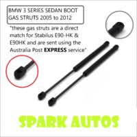 Qty(2) NEW GAS STRUTS LIFT BMW 3 SERIES BOOT E90 2005 - 2012 same: E90-HK E90HK