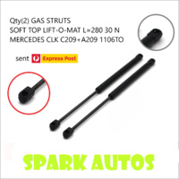 Qty(2) GAS STRUTS SOFT TOP LIFT-O-MAT L=280 30 N MERCEDES CLK C209+A209 1106TO