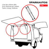 New Pair Gas Struts for Trailer Box Caravans Camper Canopy 385MM Long 420 Newton