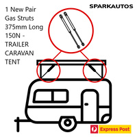 1 New Pair Gas Struts 375mm Long 150N - TRAILER CARAVAN TENT