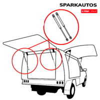 3 new gas strut pairs fit ARB Canopy REAR & SIDE windows 325mm long 90n and 160n