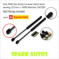 One PAIR Gas Struts Caravan hatch boot awning 321mm long x 100N Matches 5027DG