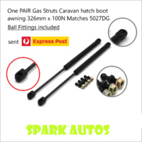 One PAIR Gas Struts Caravan hatch boot awning 326mm long x 100N Matches 5027DG