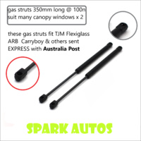 Canopy Gas Struts fit FLEXIGLASS TJM & TOURERTOP - 350mm long @ 100N NEW PAIR !