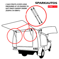 Canopy Gas Struts 415mm end to end 28lbs match Suspa C16-08941 Brand New Pair 